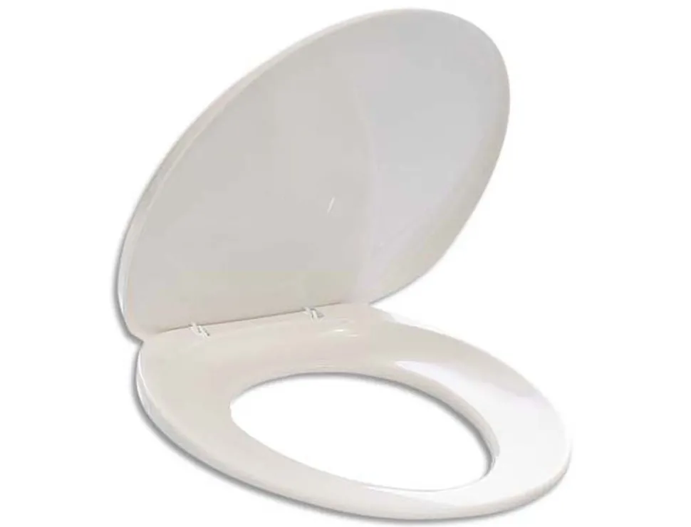 Abattant wc universel durable polypropylène dim l390 x h40 x p450 mm coloris blanc