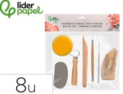 Accesoires de modelage liderpapel pack de 8 unites assortis certifie fsc