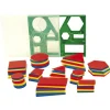 Accessoires pour geometrie eduplay formes geometriques de base cercles carres triangles 60 pieces coloris