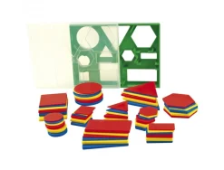 Accessoires pour geometrie eduplay formes geometriques de base cercles carres triangles 60 pieces coloris