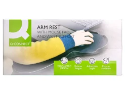 Accoudoir ergonomique q-connect avec tapis de souris support poignet 220x140x480 mm coloris noir