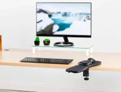 Accoudoir ergonomique q-connect avec tapis de souris support poignet 220x140x480 mm coloris noir