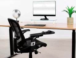 Accoudoir ergonomique q-connect avec tapis de souris support poignet 220x140x480 mm coloris noir