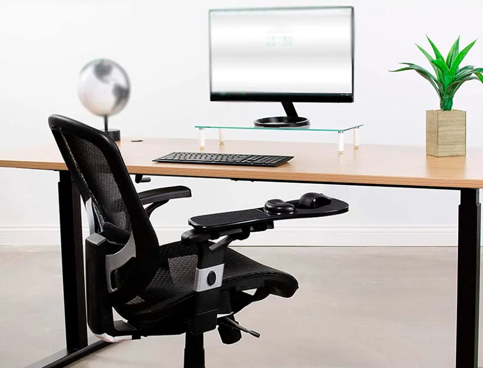 Accoudoir ergonomique q-connect avec tapis de souris support poignet 220x140x480 mm coloris noir