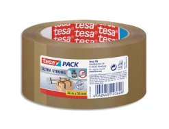 Adhesif d emballage pvc tesa h50 mm x l66 m 65 microns colle caoutchouc naturel coloris havane