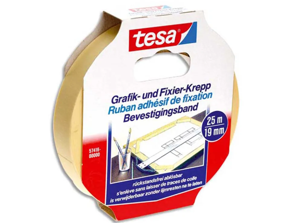 Adhésif de masquage tesa ruban krepp bureau d'études studios graphiques supporte hautes températures 19mmx25m