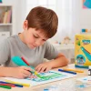 Aerographe imaginovo pour enfants rechargeable avec usb contenant 30 pochoirs et 12 marqueurs coloris assortis