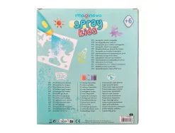 Aerographe imaginovo pour enfants rechargeable avec usb contenant 30 pochoirs et 12 marqueurs coloris assortis