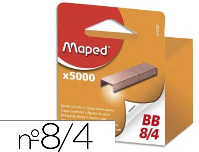 Agrafe maped modèle 8/4 cuivrée épaisseur agrafage 10f boîte 5000 unités
