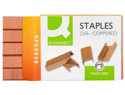 Agrafe q-connect modèle 23/6 cuivrée boîte 1000 unités
