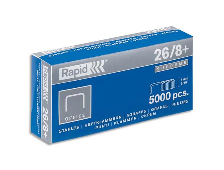 Agrafe rapid 26/8 super strong boîte 5000 unités