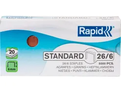 Agrafe rapid standard 26/6 cuivrée boîte 5000 unités
