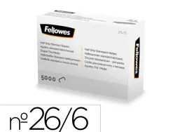Agrafes fellowes 26/6 demi bande paquet de 5000 pieces