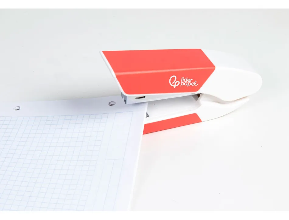 Agrafeuse bureau liderpapel 35x65x130mm 20 feuilles agrafes 26/6 1000 agrafes coloris corail