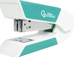 Agrafeuse bureau liderpapel 40x63x130mm 20 feuilles agrafes 26/6 coloris assortis gris corail turquoise