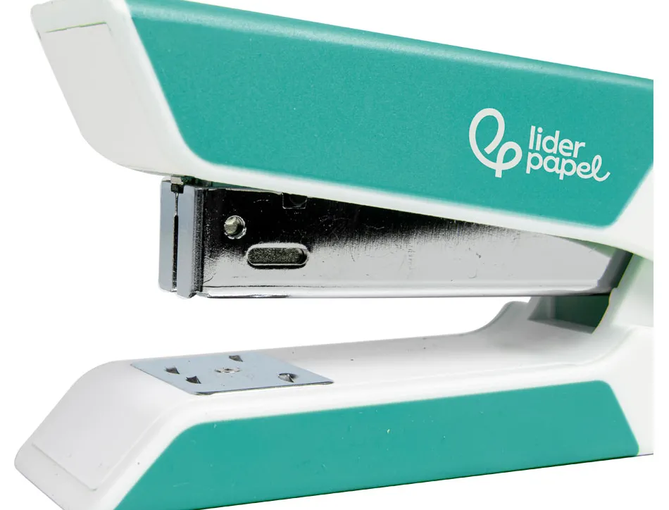 Agrafeuse bureau liderpapel 35x65x130mm 20 feuilles agrafes 26/6 1000 agrafes coloris turquoise