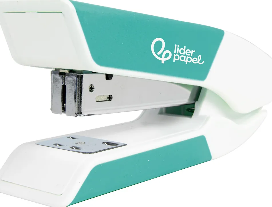 Agrafeuse bureau liderpapel 35x65x130mm 20 feuilles agrafes 26/6 1000 agrafes coloris turquoise