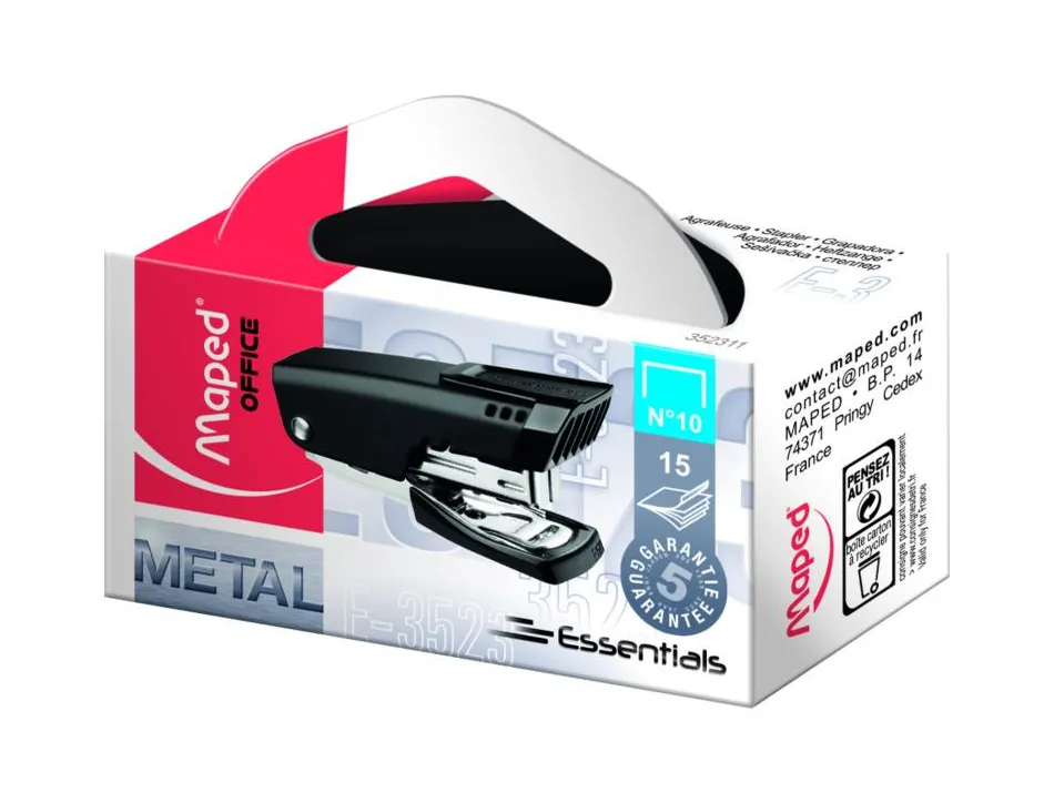 Agrafeuse bureau maped essentials mini n 10 15f capacite 58 agrafes profondeur agrafage 24mm ote