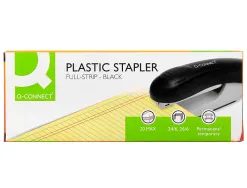 Agrafeuse bureau q-connect kf14207 plastique abs capacite 20 feuilles coloris noir