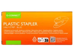 Agrafeuse bureau q-connect kf14205 plastique abs capacite 20 feuilles coloris bleu