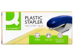 Agrafeuse bureau q-connect kf14205 plastique abs capacite 20 feuilles coloris bleu