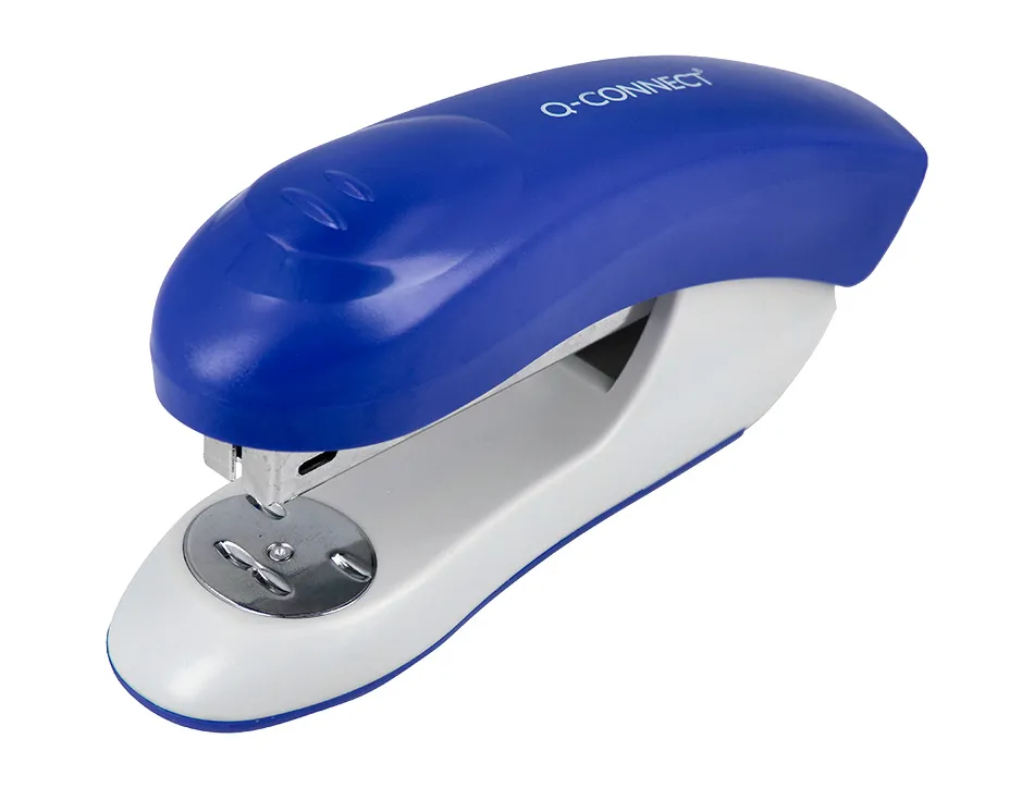 Agrafeuse bureau q-connect kf14205 plastique abs capacite 20 feuilles coloris bleu