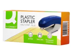 Agrafeuse bureau q-connect kf14205 plastique abs capacite 20 feuilles coloris bleu
