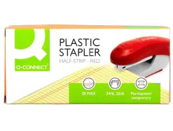 Agrafeuse bureau q-connect kf14206 plastique abs capacite 20 feuilles coloris rouge