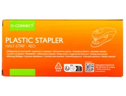 Agrafeuse bureau q-connect kf14206 plastique abs capacite 20 feuilles coloris rouge