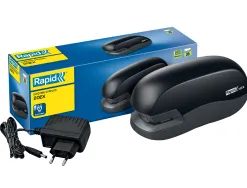 Agrafeuse électrique rapid 20ex 72x56x147mm 20 feuilles agrafes 24/6 et 26/6 coloris noir