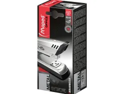 Agrafeuse maped advanced metal half strip profondeur 52mm capacité magasin 100 agrafes 24/6 140 agrafes 26/6 gris clair