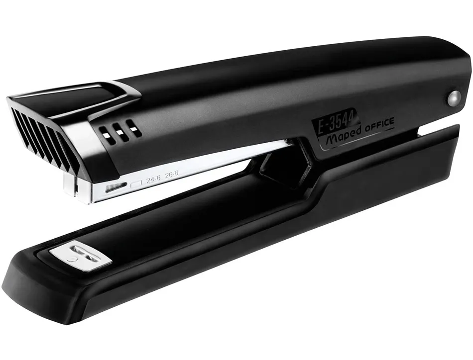 Agrafeuse maped essentials métal e3543 68x39x197mm full strip 25 feuilles agrafes 24/6 et 26/6 coloris noir