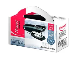 Agrafeuse mini maped essentials métal 65x28x40mm 12 feuilles agrafes 24/6 15 feuilles agrafes 26/6 coloris noir