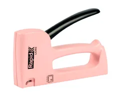 Agrafeuse murale rapid r13 ljung agrafes fil fin n13 poignee ergonomique coloris rose bruyere