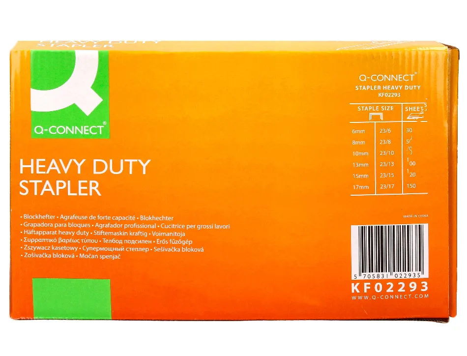 Agrafeuse q-connect grande cap acité économique capacité 150f coloris noir métal