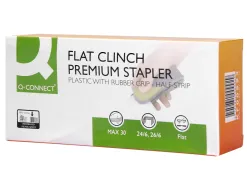 Agrafeuse q-connect plastique 40x65x145mm 30 feuilles agrafes 24/6 et 26/6 coloris ve rt/gris