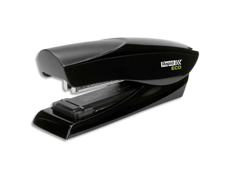 Agrafeuse rapid flatclinch f25socle eco plastique recyclé 25 feuilles agrafes 24/6 et 26/6 coloris noir