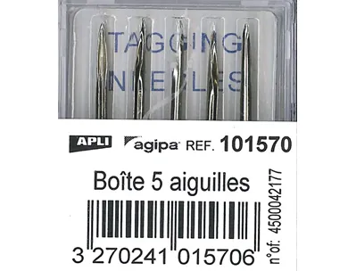 Aiguille apli agipa pour pistolet textile standard boîte 5 aiguilles