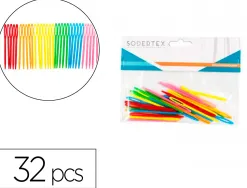 Aiguilles en plastique sodertex 7 x 0,1 cm 32 pcs coloris assortis