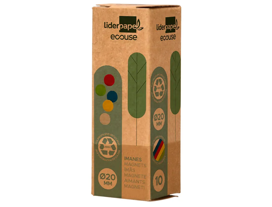 Aimant liderpapel ecouse pp 20mm pour tableaux magnetiques coloris assortis boite 10 unites
