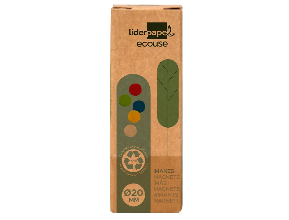 Aimant liderpapel ecouse pp 20mm pour tableaux magnetiques coloris assortis boite 10 unites