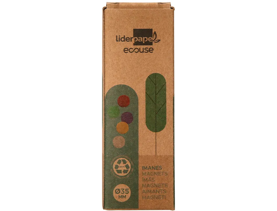 Aimant liderpapel ecouse pp 35mm pour tableaux magnetiques coloris assortis boite 10 unites