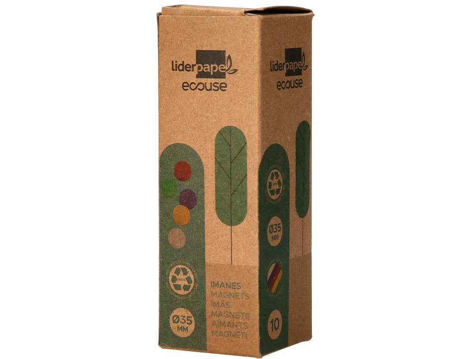 Aimant liderpapel ecouse pp 35mm pour tableaux magnetiques coloris assortis boite 10 unites