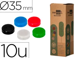 Aimant liderpapel ecouse pp 35mm pour tableaux magnetiques coloris assortis boite 10 unites