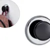 Aimant maul ferrite puissant avec bouton résistance 12kg coloris argenté diamètre 67mm