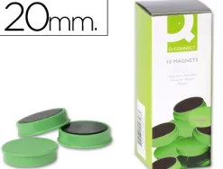 Aimant q-connect diamètre 20mm affichage signalisation toutes surfaces métalliques coloris vert boîte 10 unités