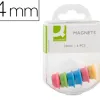 Aimant q-connect diamètre 20mm affichage signalisation toutes surfaces métalliques coloris assortis boîte 6 unités