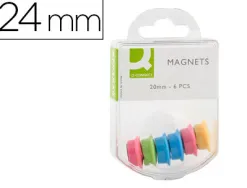 Aimant q-connect diamètre 20mm affichage signalisation toutes surfaces métalliques coloris assortis boîte 6 unités