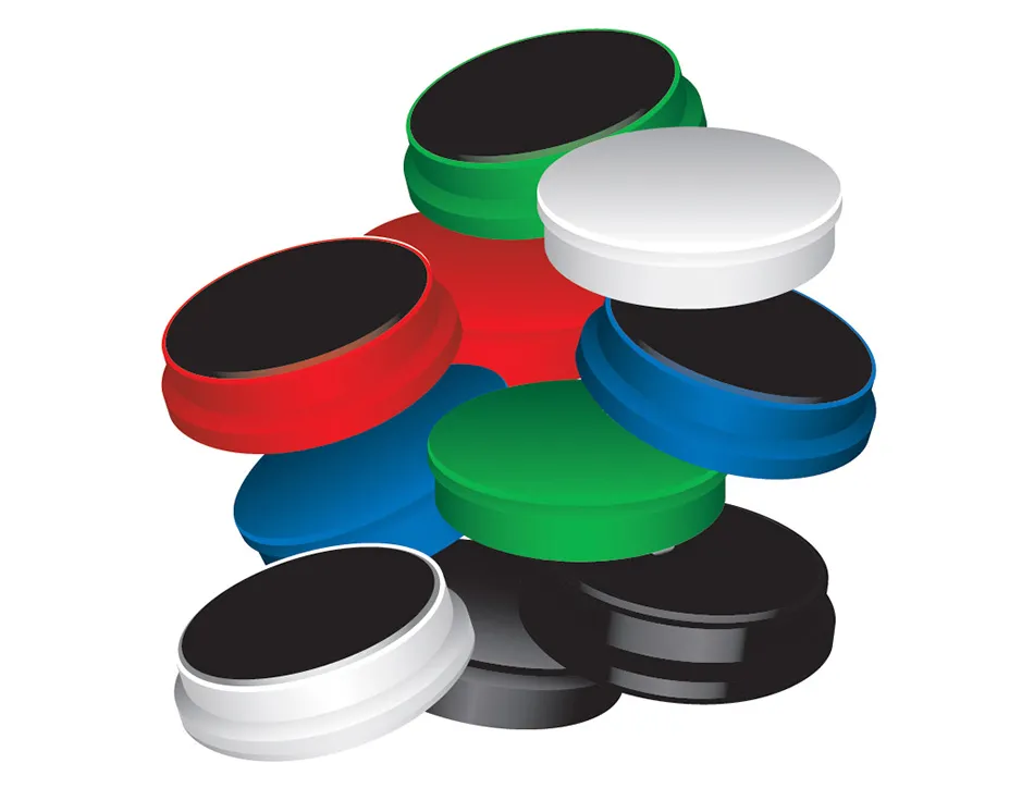 Aimant q-connect diamètre 20mm affichage signalisation toutes surfaces métalliques coloris assortis boîte 10 unités