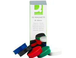 Aimant q-connect diamètre 20mm affichage signalisation toutes surfaces métalliques coloris assortis boîte 10 unités